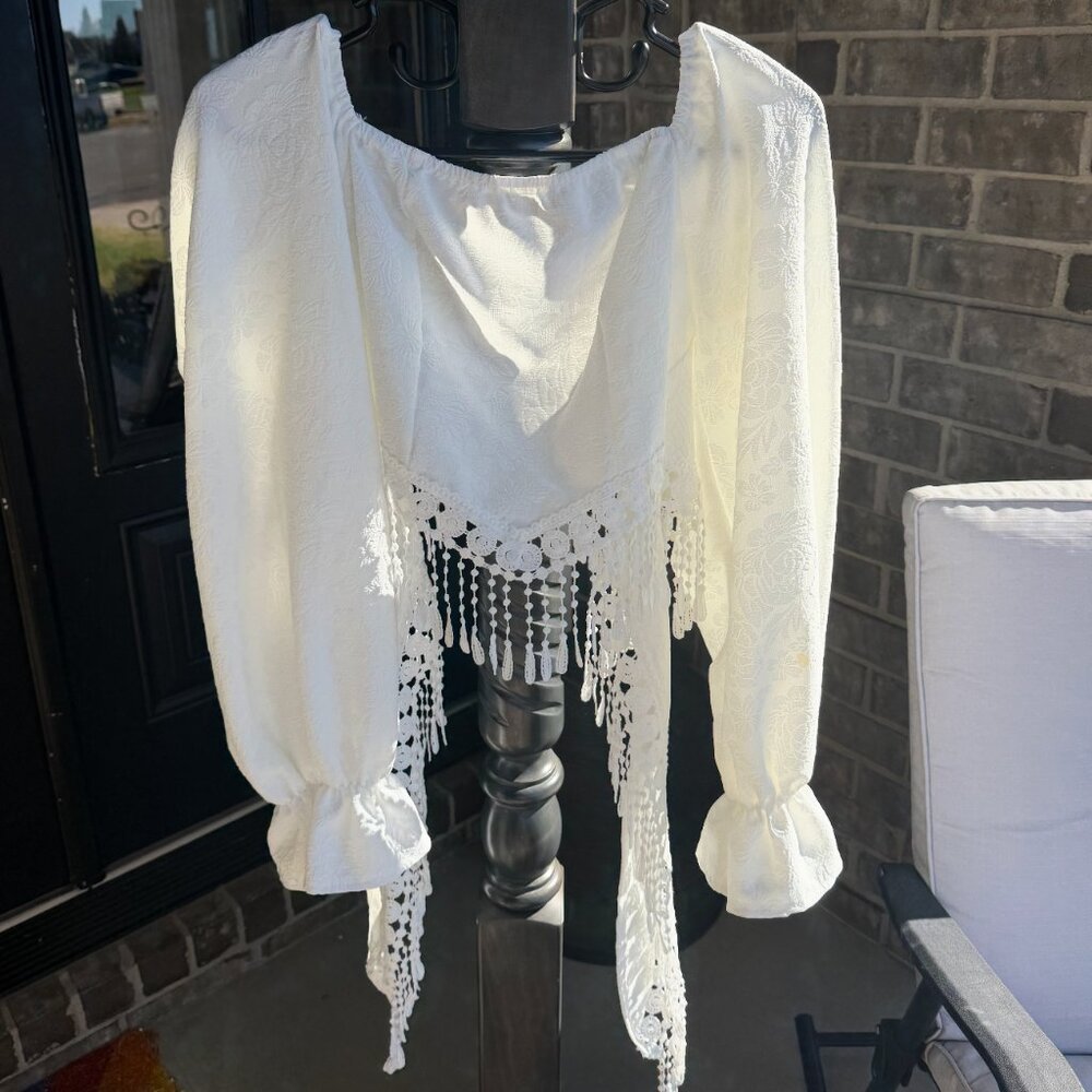 Women's White Large Top